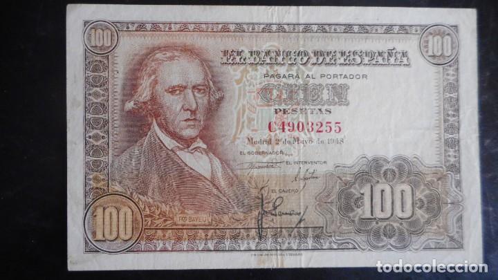 Billetes espa&ntilde;oles: 100 PESETAS 1948 MBC - Foto 1