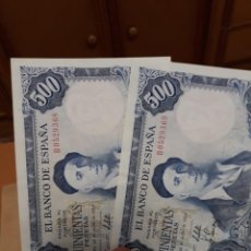 Billetes españoles: 500 PESETAS DE 1954 PAREJA CORRELATIVA SERIE B368/369 EBC+. Lote 236061525