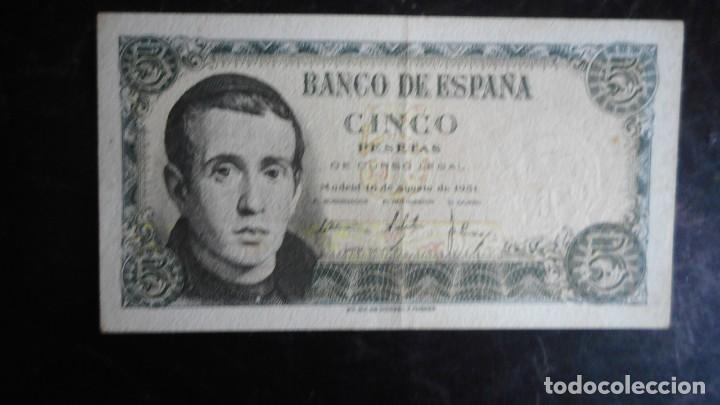 Billetes espa&ntilde;oles: 5 PESETAS 1951 EBC - Foto 1