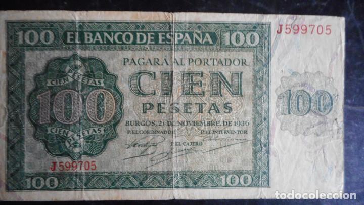 Billetes espa&ntilde;oles: 100 PESETAS 1936 MBC- - Foto 1