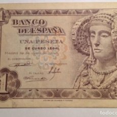 Billetes españoles: BILLETE 1 PESETA 1948.. DAMA DE ELCHE..SIN SERIE...EBC. Lote 240224155