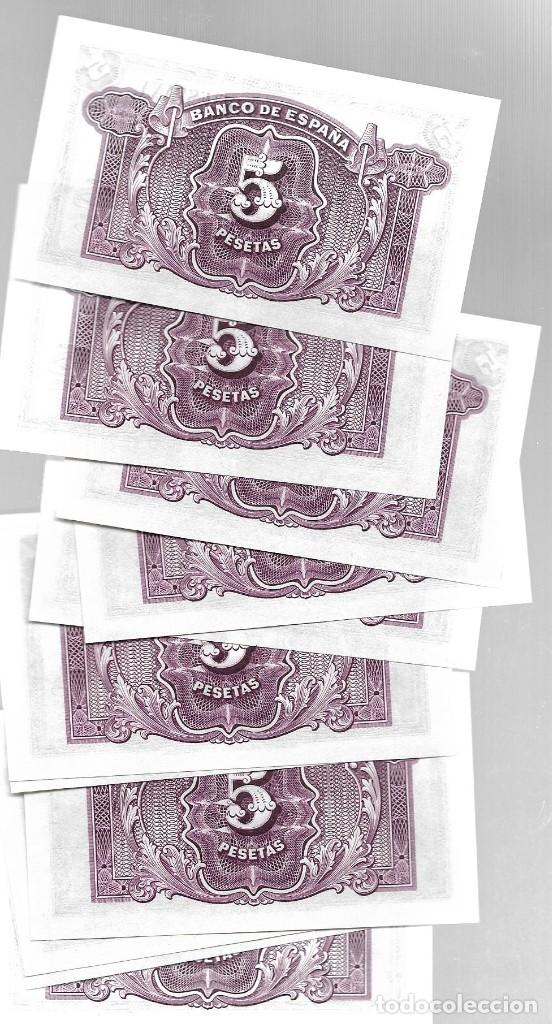 Billetes españoles: 11 BILLETES CORRELATIVOS DE 5 CINCO PESETAS AÑO 1935 SERIE L, CERTIFICADO DE PLATA, EBC+ S/C. - Foto 2 - 241409100