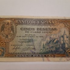 Billetes españoles: 5 PESETAS 4 D SEPTIEMBRE 1940 ECB