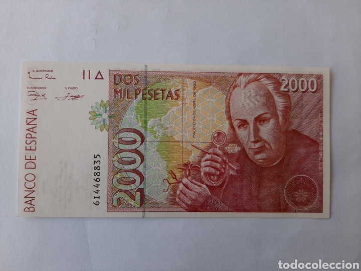 Billetes espa&ntilde;oles: Billete de 2.000 sin circular Jos&eacute; Celestino Mutis