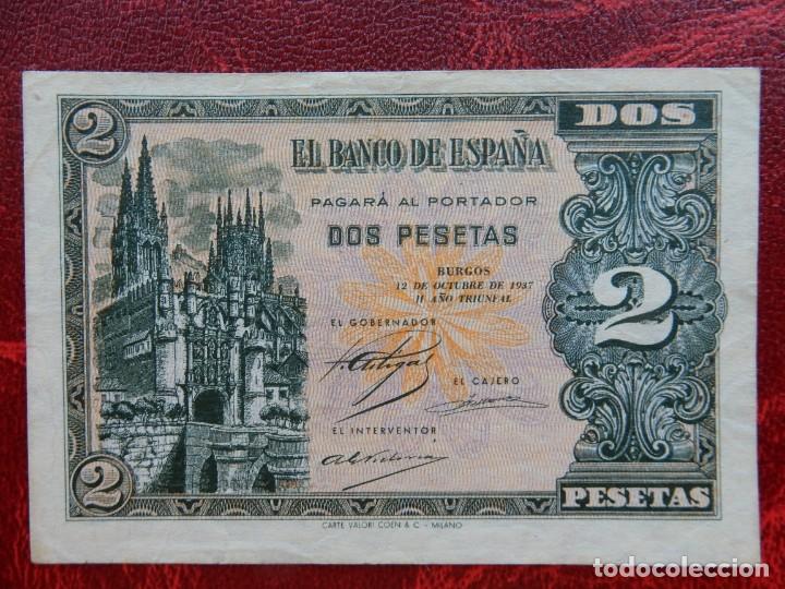 Billetes españoles: MBC - SERIE A - BILLETE DE 2 PESETAS DE 1937 - BURGOS. Lote 247763085