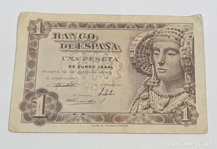 Billetes espa&ntilde;oles: Billete 1 peseta 1948 - Foto 1