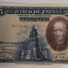 Billetes españoles: BILLETE DE ESPAÑA 25 PTS 1928. SERIE D. Lote 250233215