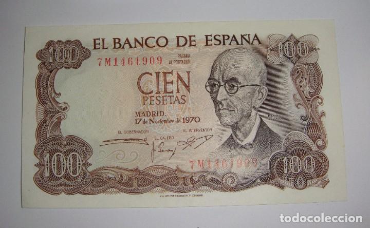 Billetes espa&ntilde;oles: 100 Pesetas. Falla. 1970. Serie 7M. Plancha. - Foto 1