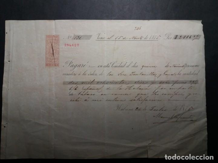 Billetes espa&ntilde;oles: PAGAR&Eacute; DE CUBA 1875 - Foto 1