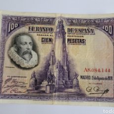 Billetes españoles: BILLETE DE ESPAÑA 100 PTS 1928 SERIE A. Lote 254423740