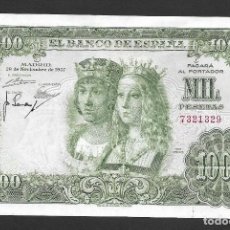 Billetes españoles: 1000 PESETAS 1957 SIN SERIE EBC/EBC+. Lote 254916485