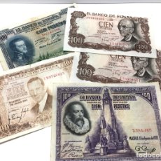 Billetes españoles: GRAN LOTE DE BILLETES DE 100 PESETAS. 1928 ; 1925 ; 1953 Y 1970.