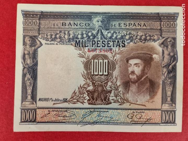 Billets espagnols: BILLETE 1000 PESETAS 1925 MBC+ SIN SERIE ORIGINAL T802