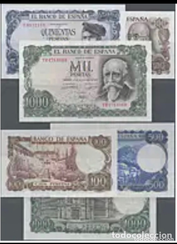 Billets espagnols: Lote 3 billetes 100,500,1000 pesetas 1971 Sc plancha lujo