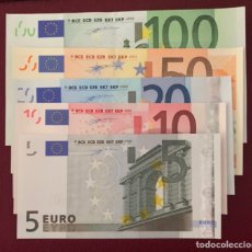 Billetes españoles: SET 5,10,20,50,100 EUROS EUROPEAN UNION / SPAIN 2002 / PREFIX ( V ) DUISENBERG. SC