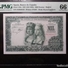 Billetes españoles: PMG BILLETE 1000 PESETAS 1957 REYES CATÓLICOS SERIE 1S PMG 66 EPQ CERTIFICADOS SIN CIRCULAR