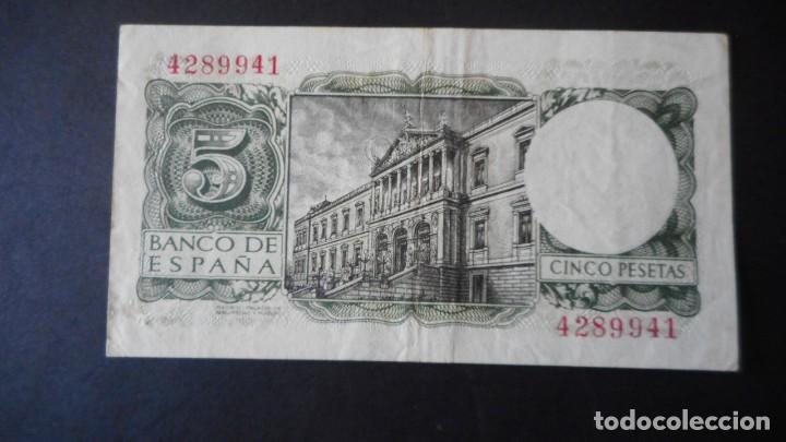 Billetes espa&ntilde;oles: 5 PESETAS 1954 MBC - Foto 2