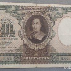 Billetes españoles: 1000 PESETAS ENERO 1940 MURILLO ( MBC-). Lote 282868923