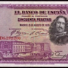 Billetes españoles: 50 PESETAS 1928 - SERIE D - EDIFIL C5. Lote 283167393