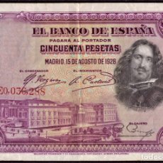 Billetes españoles: 50 PESETAS 1928 - SERIE E - EDIFIL C5 - ¡NÚMERO BAJO! E0,036,288. Lote 283167913