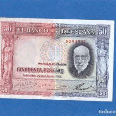 Billetes españoles: 50 PESETAS DE 1935 !OJO! TRICOLOR MUY RARO EBC. Lote 401980194