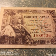 Billetes españoles: BILLETE DE 1 PESETA SIN SERIE DE 1945