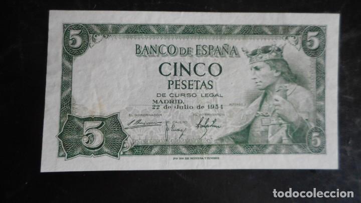 Billetes espa&ntilde;oles: 5 PESETAS 1954 EBC+ - Foto 1