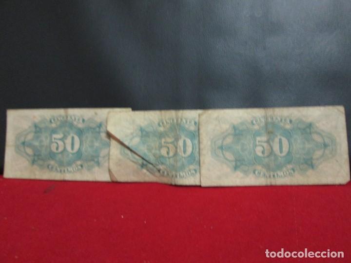 Billetes espa&ntilde;oles: 3 billetes 50 centimos emision 1937 - Foto 2
