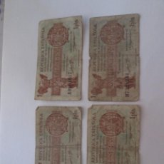 Billetes españoles: LOTE DE 4 BILLETES DE UNA PESETA EMISION 1937. Lote 290086468