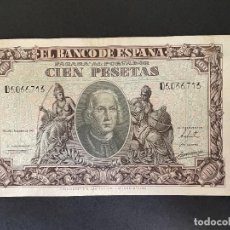 Billetes españoles: 100 PESETAS 1940 COLON EBC L104. Lote 292050508