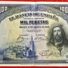 Billetes españoles: BILLETE 1000 PESETAS 1928 EBC- SIN SERIE ORIGINAL T169