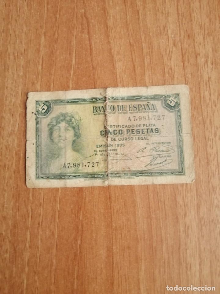 Billets espagnols: BILLETE - CINCO PESETAS - 1935