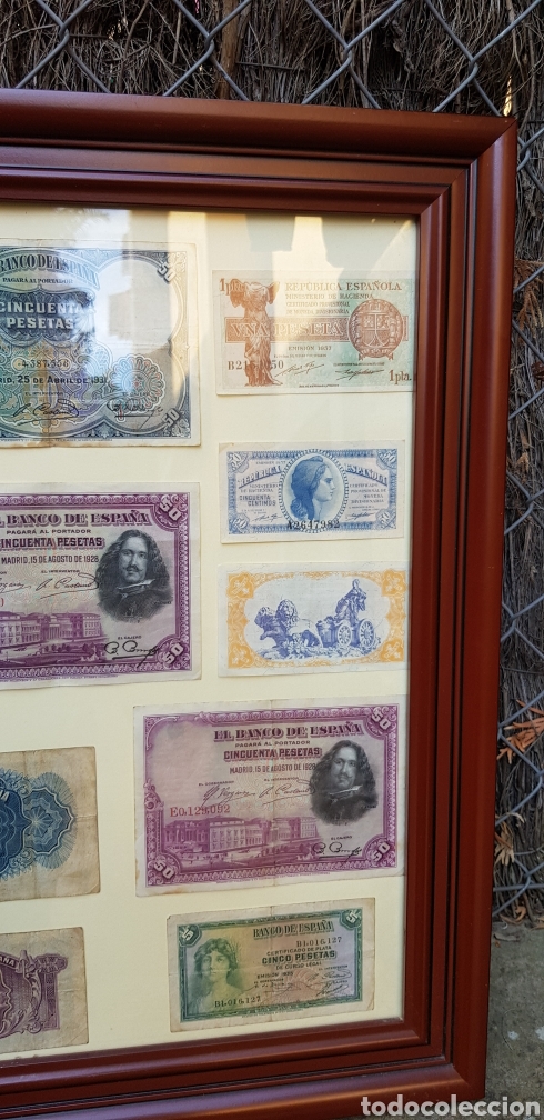 Billetes espa&ntilde;oles: Cuadro Billetes Republica y Banco de Espa&ntilde;a - Foto 2