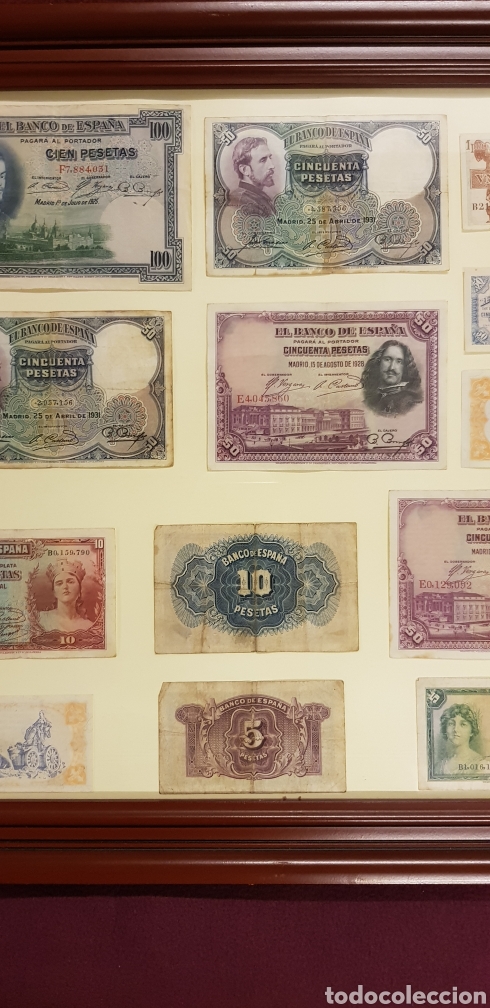 Billetes espa&ntilde;oles: Cuadro Billetes Republica y Banco de Espa&ntilde;a - Foto 4