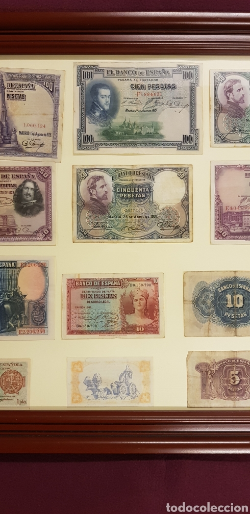 Billetes espa&ntilde;oles: Cuadro Billetes Republica y Banco de Espa&ntilde;a - Foto 5