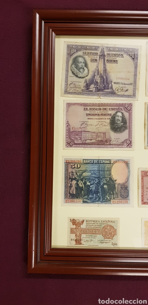 Billetes espa&ntilde;oles: Cuadro Billetes Republica y Banco de Espa&ntilde;a - Foto 6