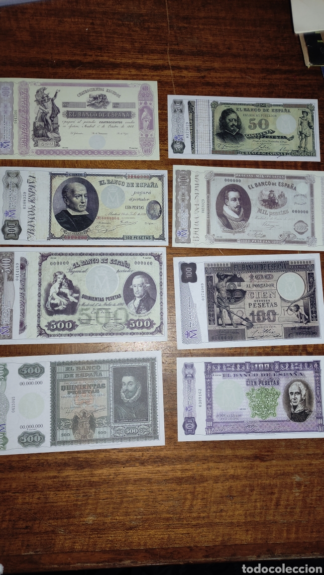 Billetes espa&ntilde;oles: 8 BILLETES FASCIMIL EMITIDOS POR LAS REAL CASA DE LA MONEDA