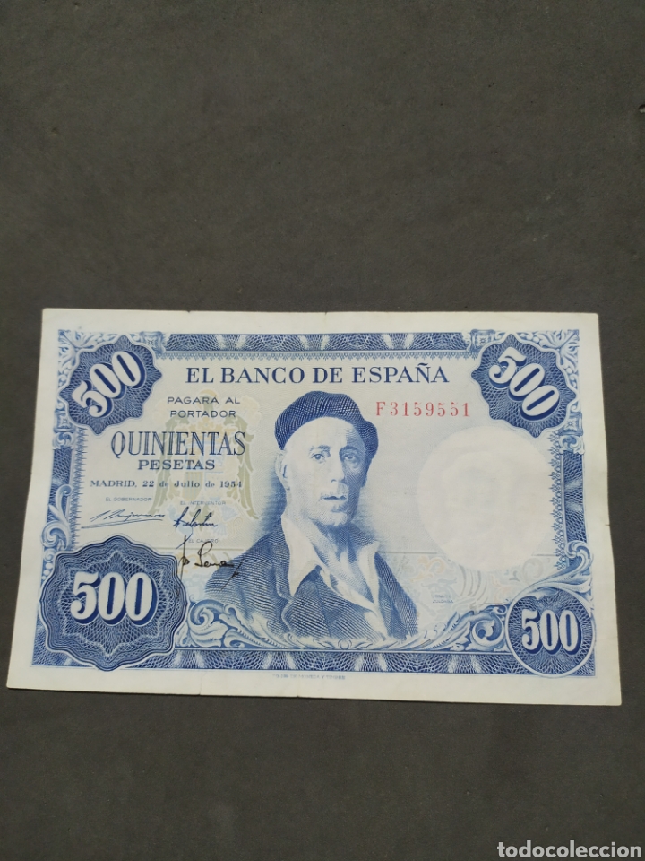 BILLETE DE 500 PESETAS DE 1954 ( IGNACIO ZULOAGA ) (Numismática - Notafilia - Billetes Españoles)