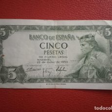 Billetes españoles: BILLETE 5 PTAS AÑO 1954.. Lote 304629643