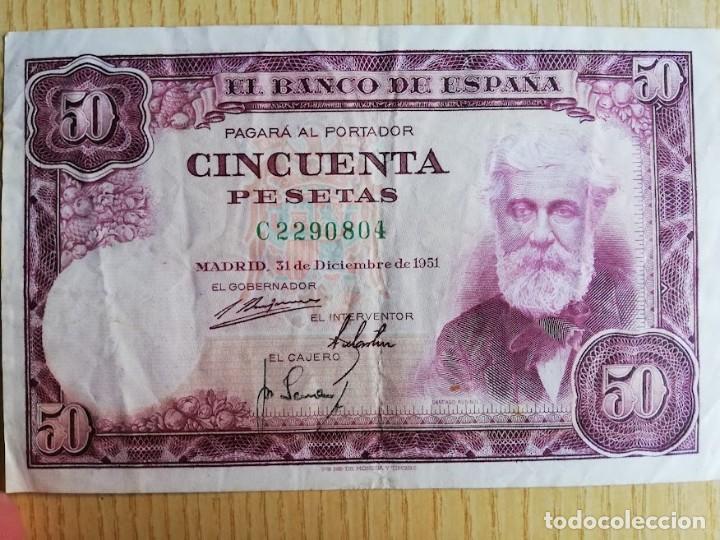 Billetes espa&ntilde;oles: Billete 50 pesetas Santiago Rusi&ntilde;ol