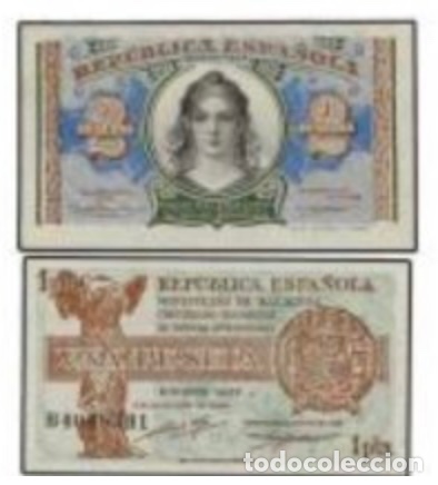 Spanish Banknotes: 1,2,PESETAS 1937 / 1938 PLANCHA DE TACOS REF 864: