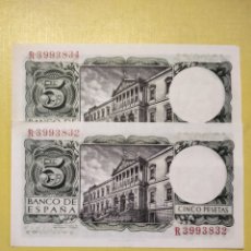 Banconote spagnole: LOTE BILLETES 5 PESETAS EMISIÓN 1954. Lote 310795943