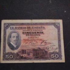 Billetes españoles: 50 PESETAS 1927 , BC+ BUENA CONSERVACION ENVIO EL BILLETE DE LA FOTO