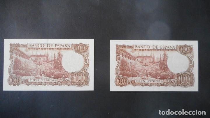 Billetes espa&ntilde;oles: 100 PTAS 1970 (PAREJA)/ EBC+ - Foto 2