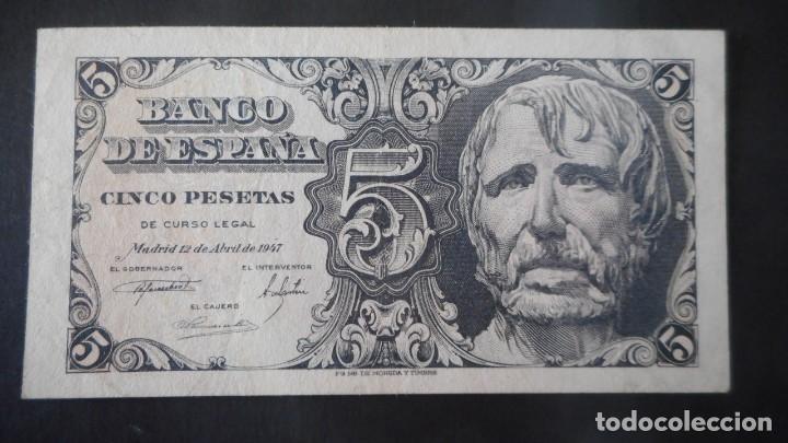 Billetes espa&ntilde;oles: 5 PTAS 1947 / MBC+ SERIE A - Foto 1