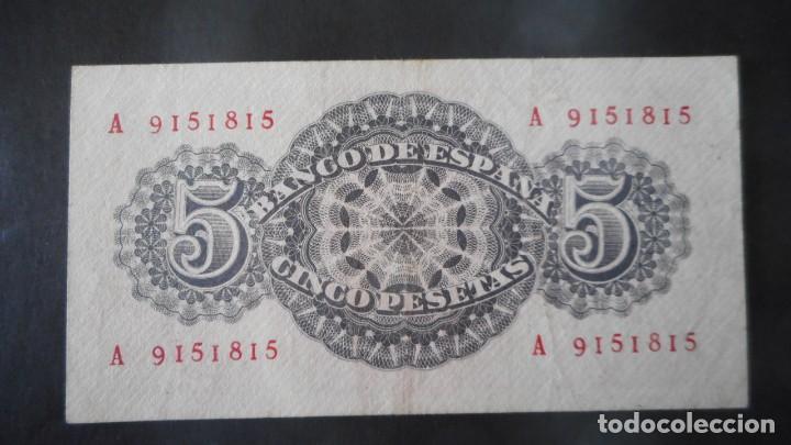 Billetes espa&ntilde;oles: 5 PTAS 1947 / MBC+ SERIE A - Foto 2