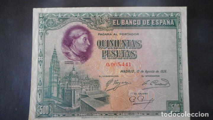 Billetes espa&ntilde;oles: 500 PTAS AGOSTO 1928 / MBC+ - Foto 1