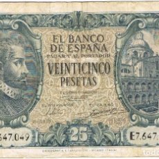 Billetes españoles: ESPAÑA - SPAIN 25 PESETAS 9-1-1940 PK 116A. Lote 315104408