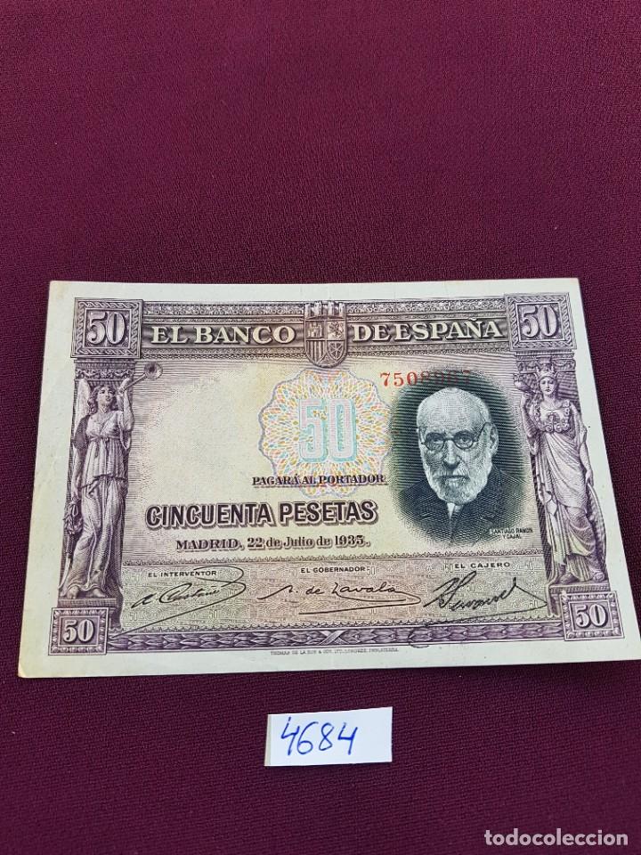 Billetes espa&ntilde;oles: 50 pesetas Ramon y Cajal 1935
