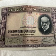 Billetes españoles: BILLETE (PLANCHA) 50 PTS 1935 RAMÓN Y CAJAL